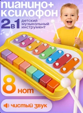 Пианино и ксилофон BAZUMI 2 в 1